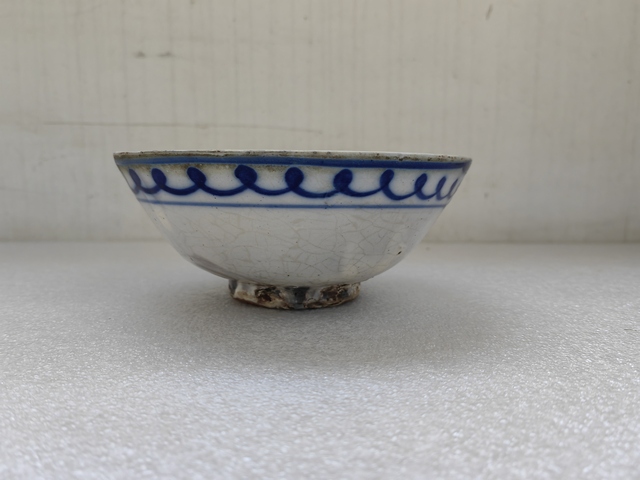 古玩陶瓷磁州窯青花花卉紋碗拍賣,當前價格298元