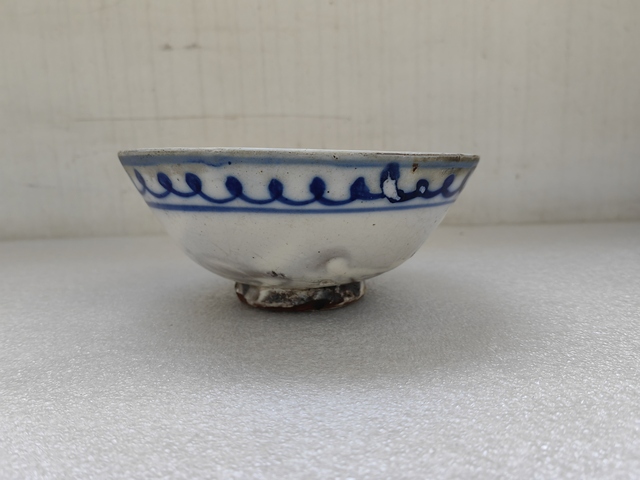 古玩陶瓷磁州窯青花花卉紋碗拍賣,當前價格298元
