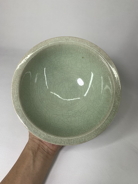 古玩陶瓷清中晚·綠哥釉大碗拍賣,當前價格3000元