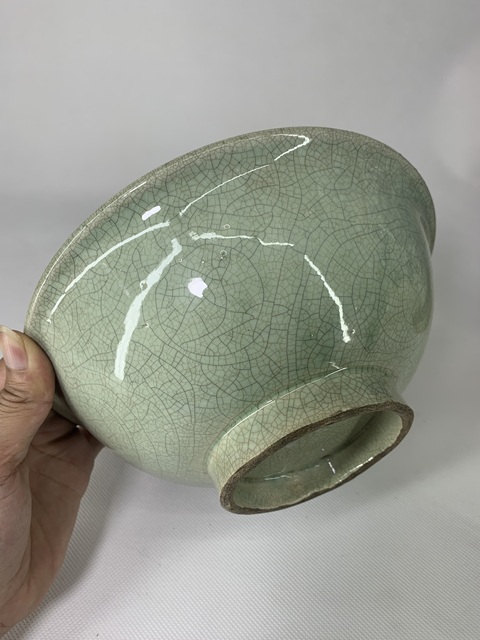 古玩陶瓷清中晚·綠哥釉大碗拍賣,當前價格3000元