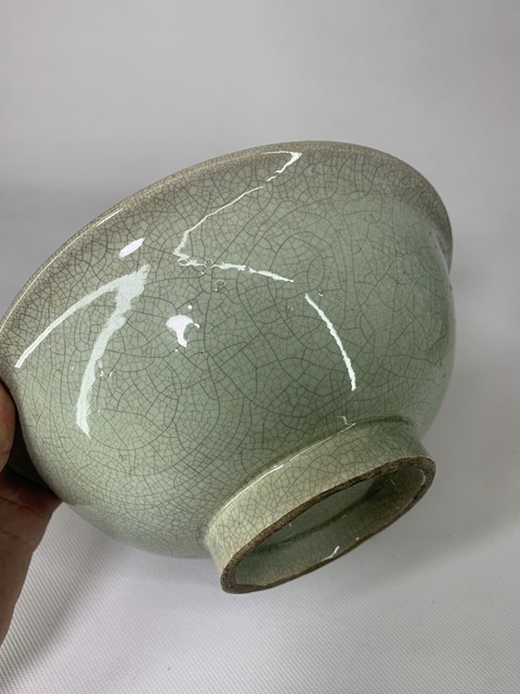 古玩陶瓷清中晚·綠哥釉大碗拍賣,當前價格3000元