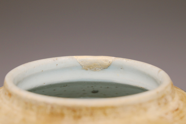 古玩陶瓷清中期·青花吹藍釉云龍七現紋罐真品鑒賞圖