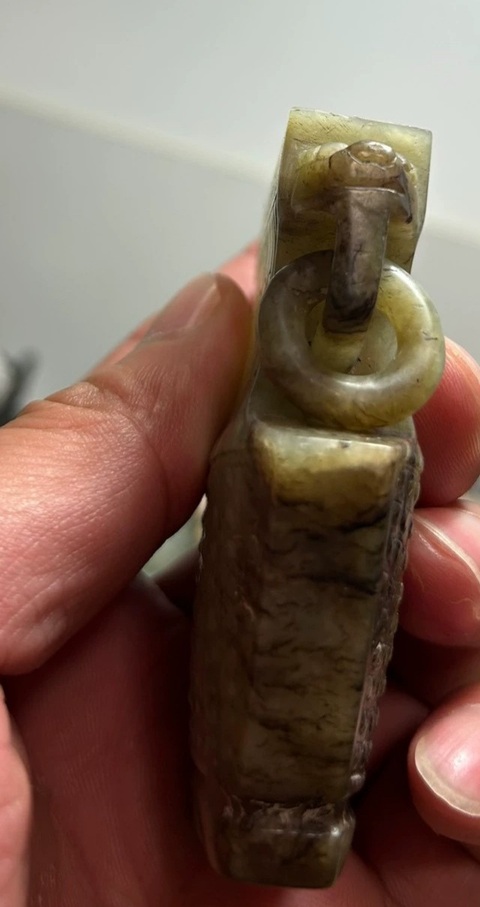 古玩玉器帶工玉瓶真品鑒賞圖