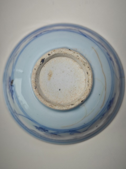 古玩陶瓷明空白期青花月影梅紋茶碗拍賣,當前價格7654元