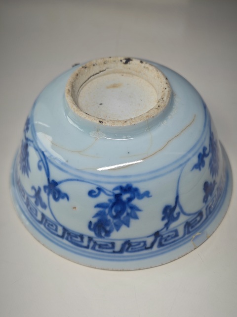 古玩陶瓷明空白期青花月影梅紋茶碗拍賣,當前價格7654元
