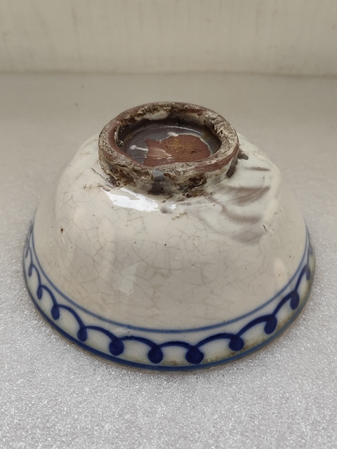 古玩陶瓷磁州窯青花花卉紋碗拍賣,當前價格298元