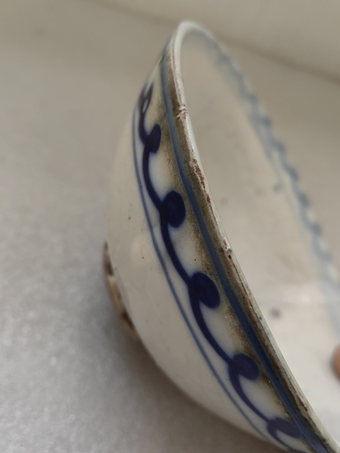 古玩陶瓷磁州窯青花花卉紋碗拍賣,當前價格298元