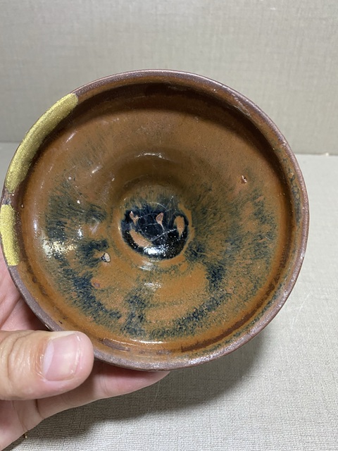 古玩陶瓷宋代窯變釉福清窯兔毫束口盞拍賣，當前價格880元