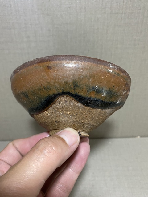 古玩陶瓷宋代窯變釉福清窯兔毫束口盞拍賣，當前價格880元