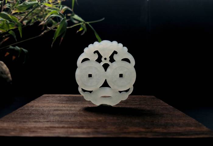 古玩玉器清代和田玉雕“福在眼前”佩拍賣，當前價格28000元