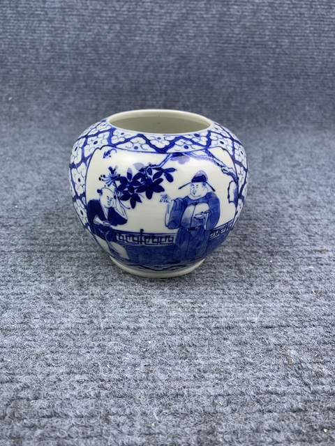 古玩陶瓷晚清青花加官晉爵大水洗拍賣，當前價格5888元