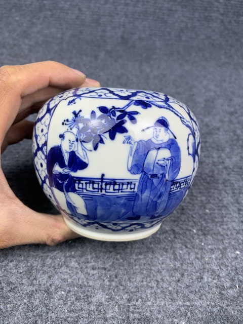 古玩陶瓷晚清青花加官晉爵大水洗拍賣，當前價格5888元
