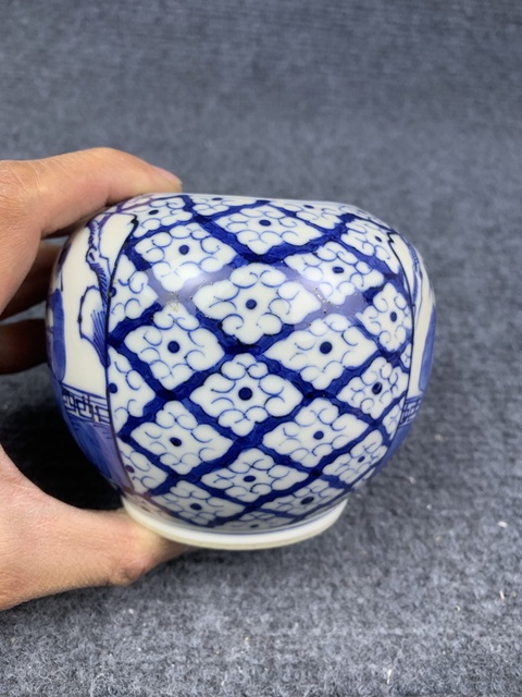 古玩陶瓷晚清青花加官晉爵大水洗拍賣，當前價格5888元