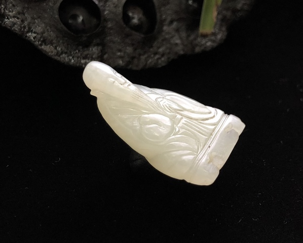 古玩玉器清代和田玉雕“壽星”拍賣，當前價格12600元