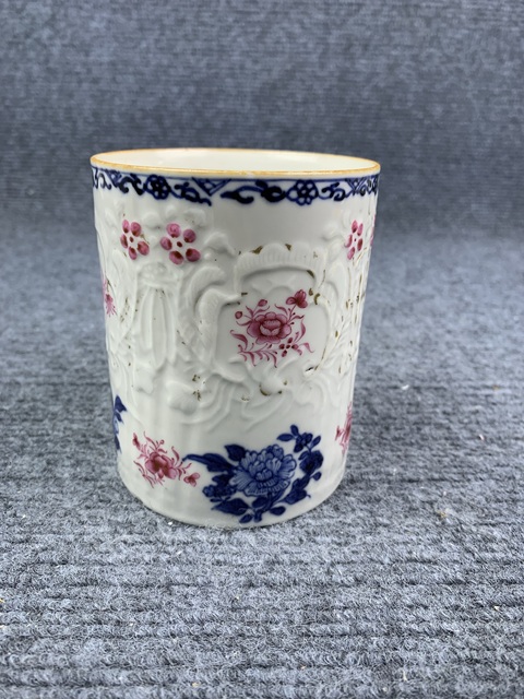 古玩陶瓷青花胭脂紅描金馬克杯拍賣，當前價格1888元