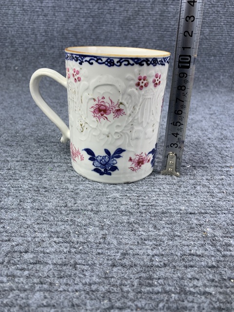 古玩陶瓷青花胭脂紅描金馬克杯拍賣，當前價格1888元