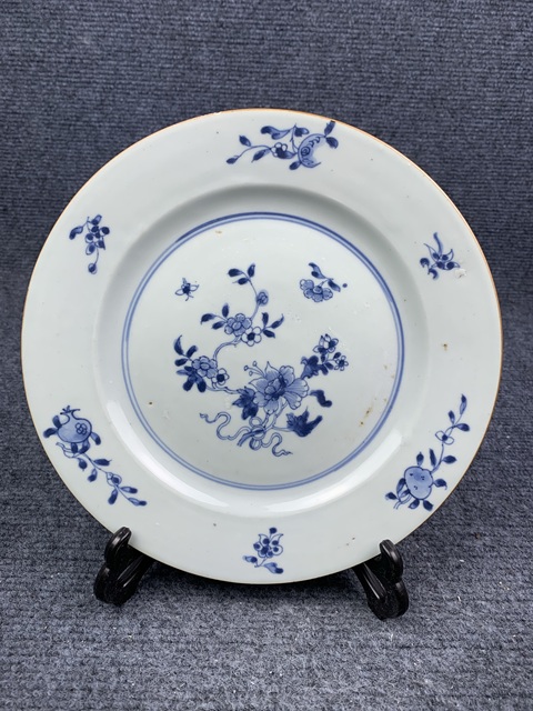 古玩陶瓷青花花卉紋盤拍賣，當前價格900元