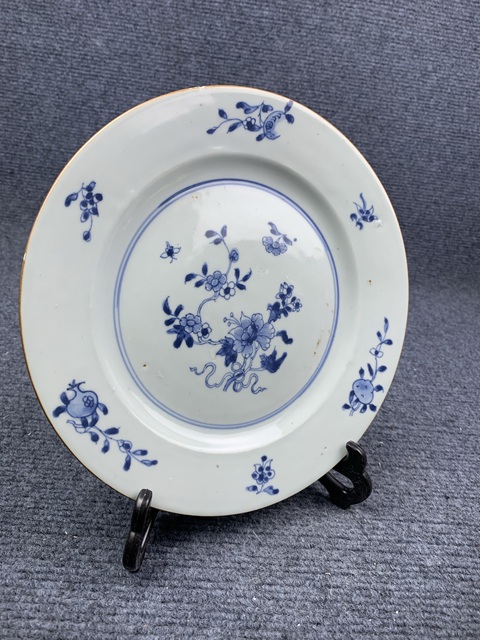 古玩陶瓷青花花卉紋盤拍賣，當前價格900元
