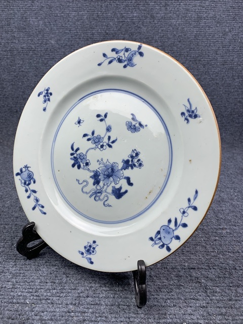 古玩陶瓷青花花卉紋盤拍賣，當前價格900元