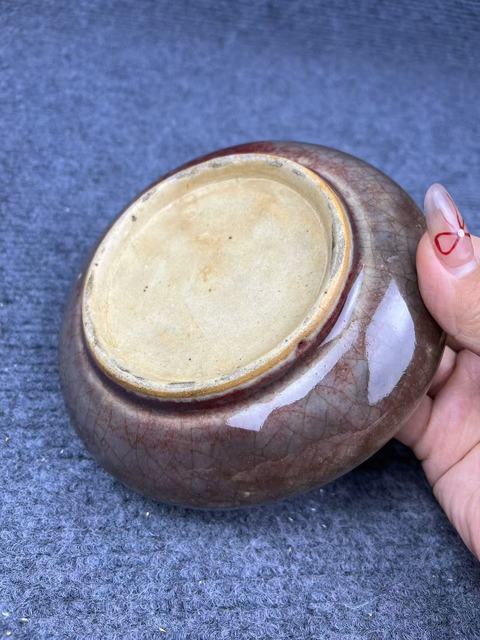 古玩陶瓷郎紅釉貼塑螭龍紋水洗拍賣,當前價格4800元