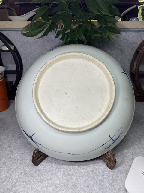古玩陶瓷雍乾傳世頂級青花獅子繡球紋大盤拍賣,當前價格4899元