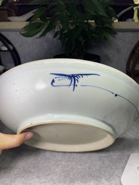 古玩陶瓷雍乾傳世頂級青花獅子繡球紋大盤拍賣,當前價格4899元