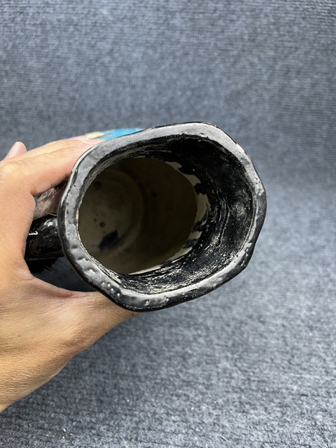 古玩陶瓷琺華彩開窗高士人物象耳尊拍賣，當前價格3999元
