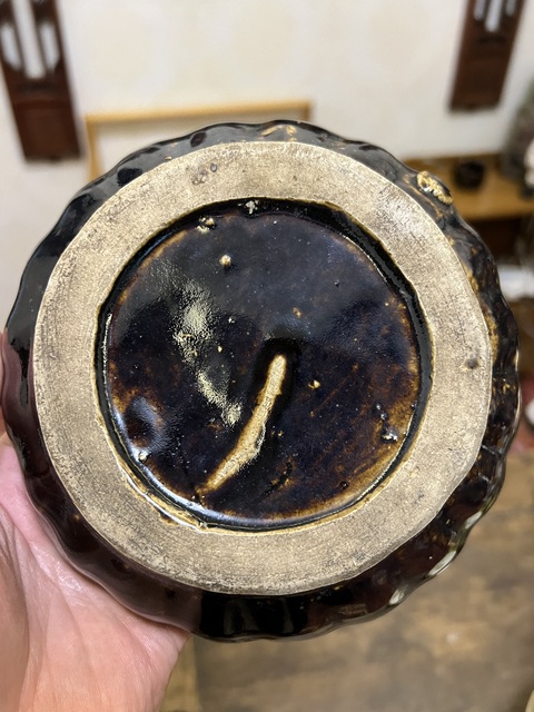 古玩陶瓷清代磁州窯南瓜型文房蓋盒拍賣,當前價格3200元