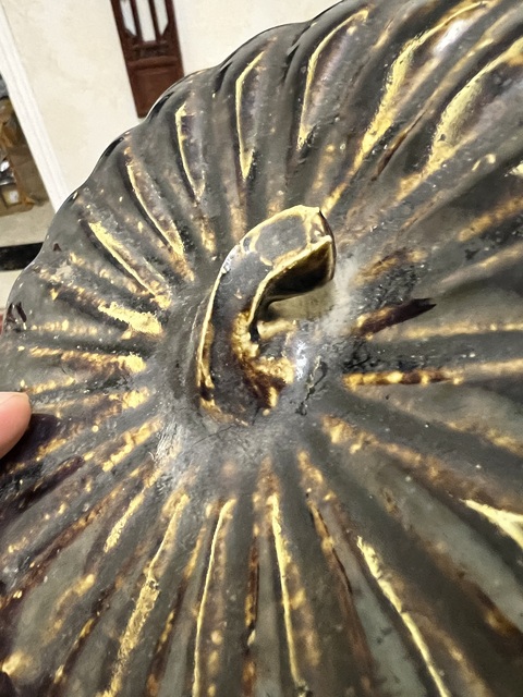 古玩陶瓷清代磁州窯南瓜型文房蓋盒拍賣,當前價格3200元