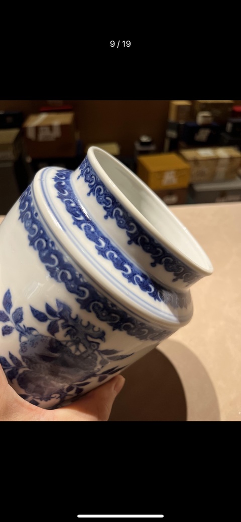 古玩陶瓷青花燈籠尊拍賣，當前價格18500元