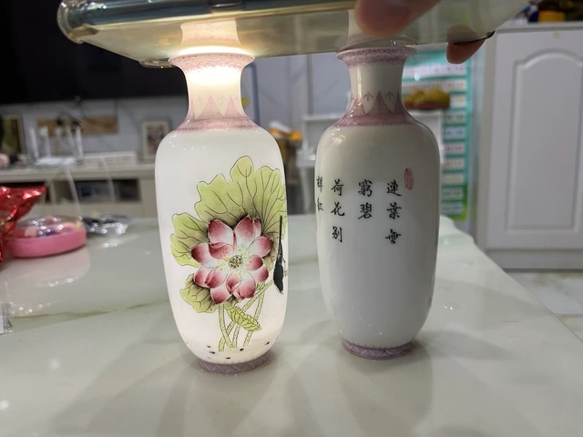 古玩陶瓷琺瑯彩花鳥紋賞瓶一對拍賣,當前價格3888元