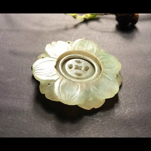 古玩玉器清代天然翡翠雕“轉芯佩”拍賣，當前價格13000元