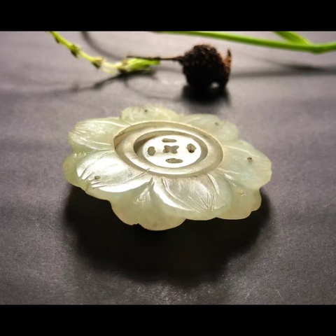 古玩玉器清代天然翡翠雕“轉芯佩”拍賣，當前價格13000元
