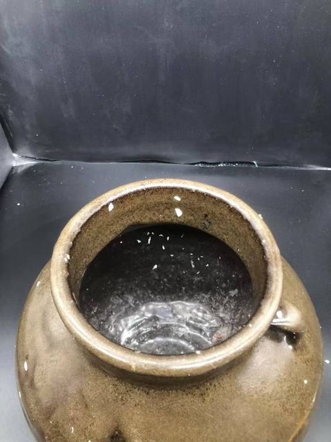 古玩陶瓷元代磁州窯茶葉末釉雙系罐拍賣,當(dāng)前價(jià)格598元