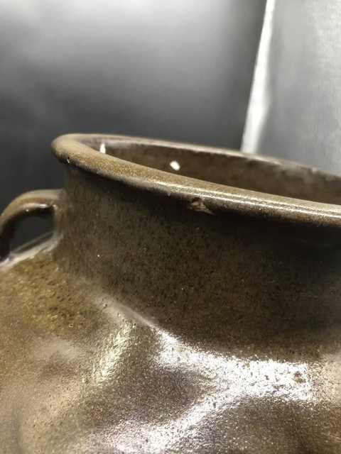 古玩陶瓷元代磁州窯茶葉末釉雙系罐拍賣,當(dāng)前價(jià)格598元
