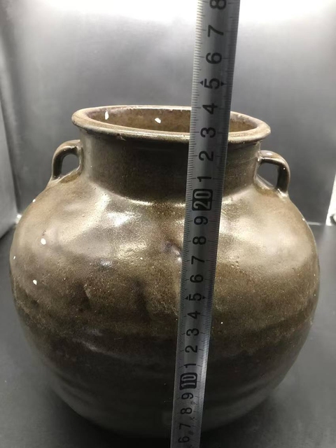 古玩陶瓷元代磁州窯茶葉末釉雙系罐拍賣,當(dāng)前價(jià)格598元