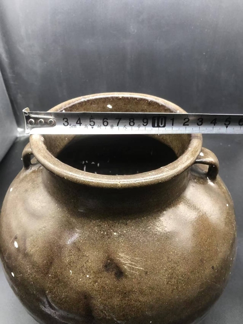 古玩陶瓷元代磁州窯茶葉末釉雙系罐拍賣,當(dāng)前價(jià)格598元