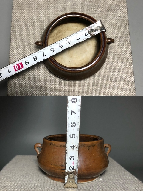 古玩陶瓷清，紫金釉雙耳爐拍賣，當前價格1200元