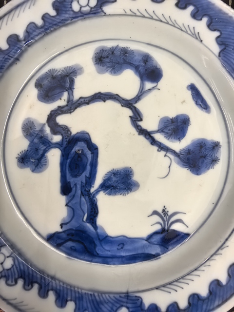 古玩陶瓷萬歷青花壽松圖折沿盤(一對)拍賣,當前價格11888元