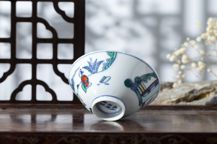 古玩陶瓷清中晚·斗彩高士圖斗笠盞拍賣,當前價格25000元