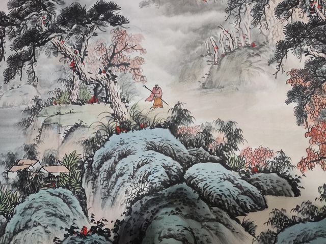 古玩字畫帶合影中美協(xié)會員名家羅峻 山水拍賣,當(dāng)前價格698元