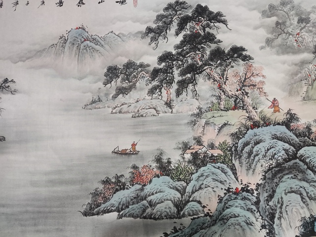 古玩字畫帶合影中美協(xié)會員名家羅峻 山水拍賣,當(dāng)前價格698元
