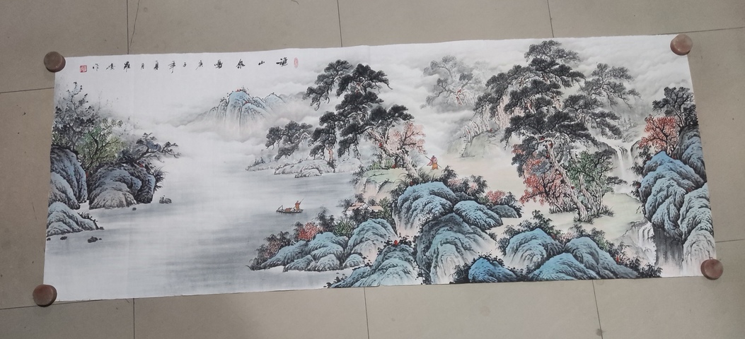 古玩字畫帶合影中美協(xié)會員名家羅峻 山水拍賣,當(dāng)前價格698元