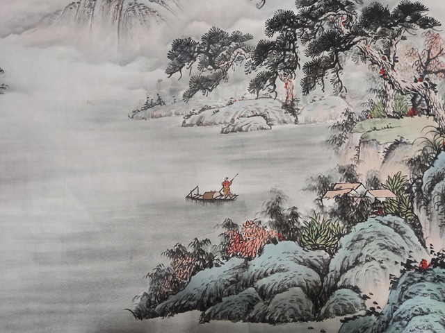 古玩字畫帶合影中美協(xié)會員名家羅峻 山水拍賣,當(dāng)前價格698元