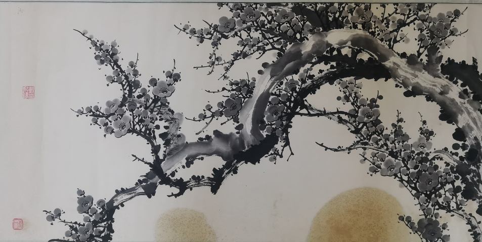 古玩字畫中國書畫家協會會員著名墨梅畫家戴永勝梅花拍賣，當前價格899元