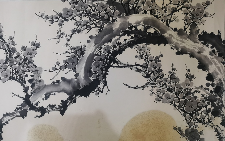 古玩字畫中國書畫家協會會員著名墨梅畫家戴永勝梅花拍賣，當前價格899元