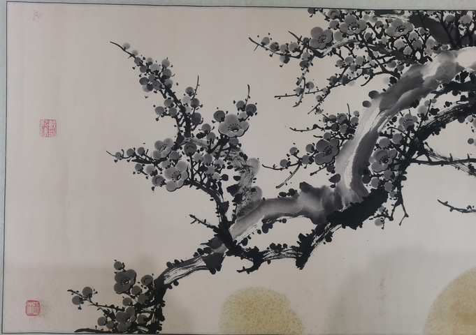 古玩字畫中國書畫家協會會員著名墨梅畫家戴永勝梅花拍賣，當前價格899元