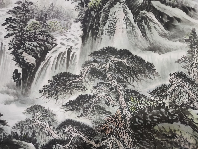 古玩字畫帶合影中美協(xié)名家羅峻 山水拍賣,當(dāng)前價格588元