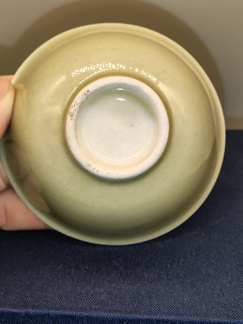 古玩陶瓷清末民初,淡青釉茶碗,茶園拍賣,當前價格399元