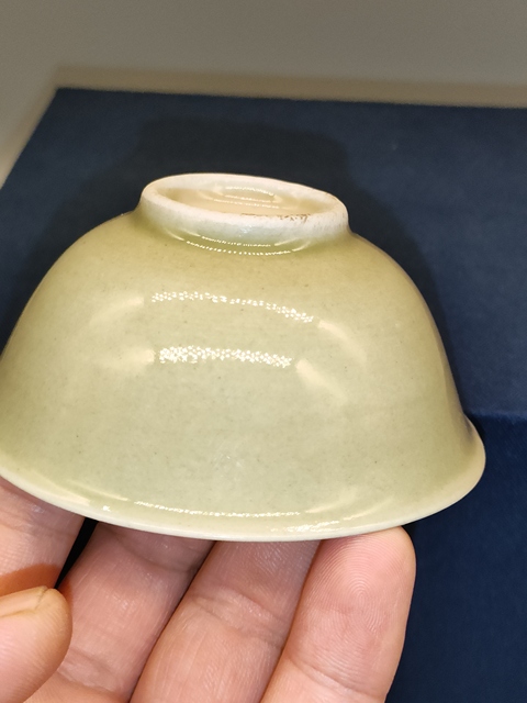 古玩陶瓷清末民初,淡青釉茶碗,茶園拍賣,當前價格399元